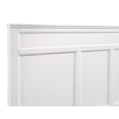 Solid Wood Bed Frame Queen Size, White Wooden Queen Bed Frame with Headboard