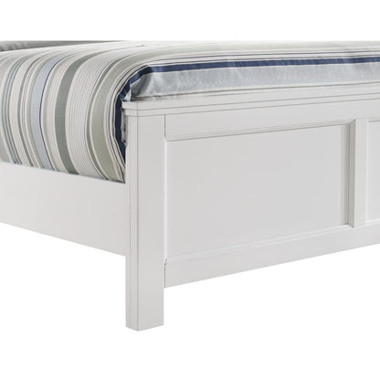 Solid Wood Bed Frame Queen Size, White Wooden Queen Bed Frame with Headboard