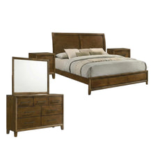 Solid Wood King Bedroom Set 5-Piece with Dresser and Nightstand, Walnut