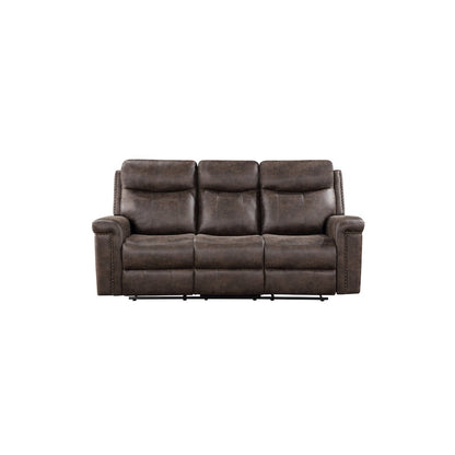 Quade 2-Piece Fabric Upholstered Manual Sofa And Loveseat Set, Mocha Brown