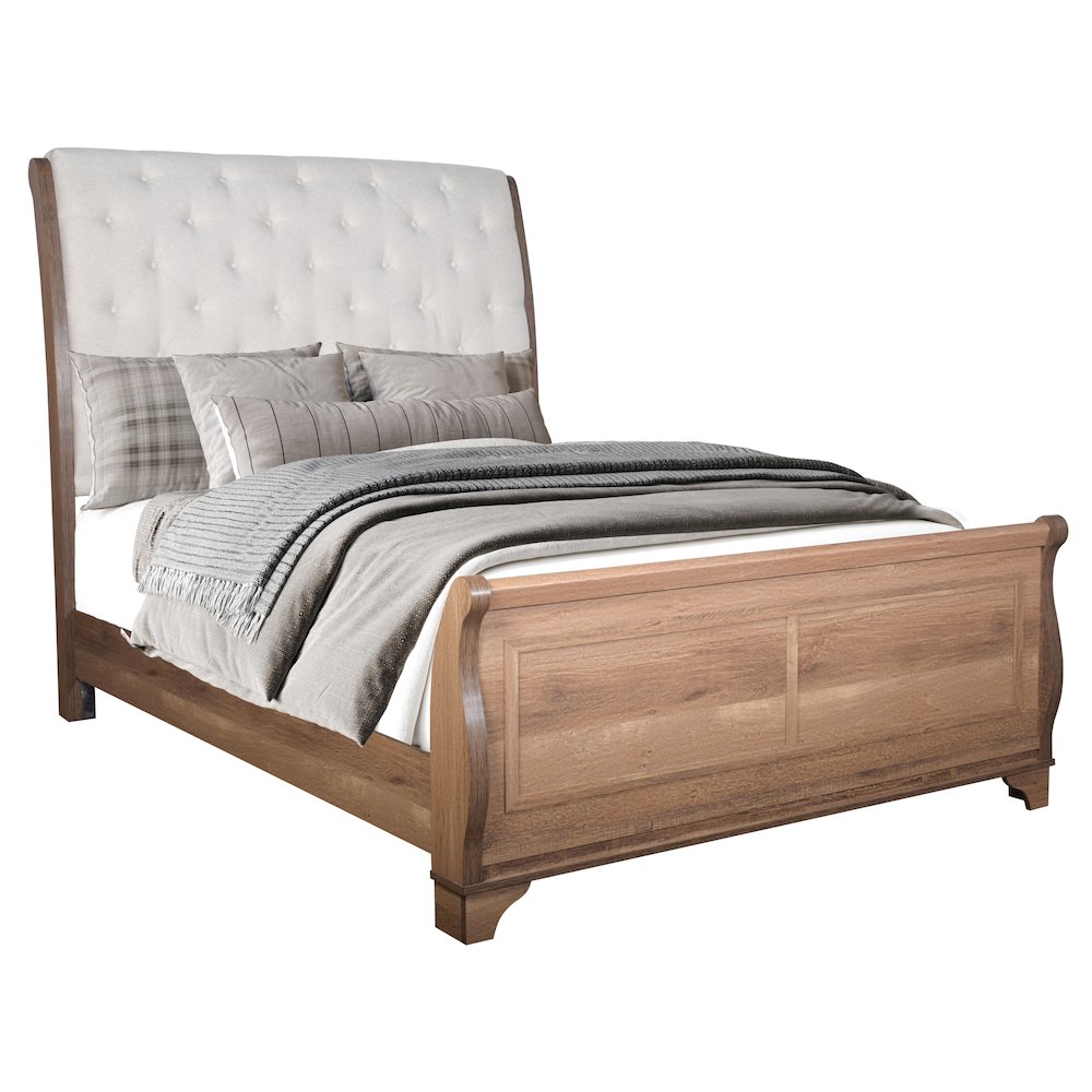 Coventry Hall 5Pc Wood C King Bedroom Set, 2 Nightstands in Pecan