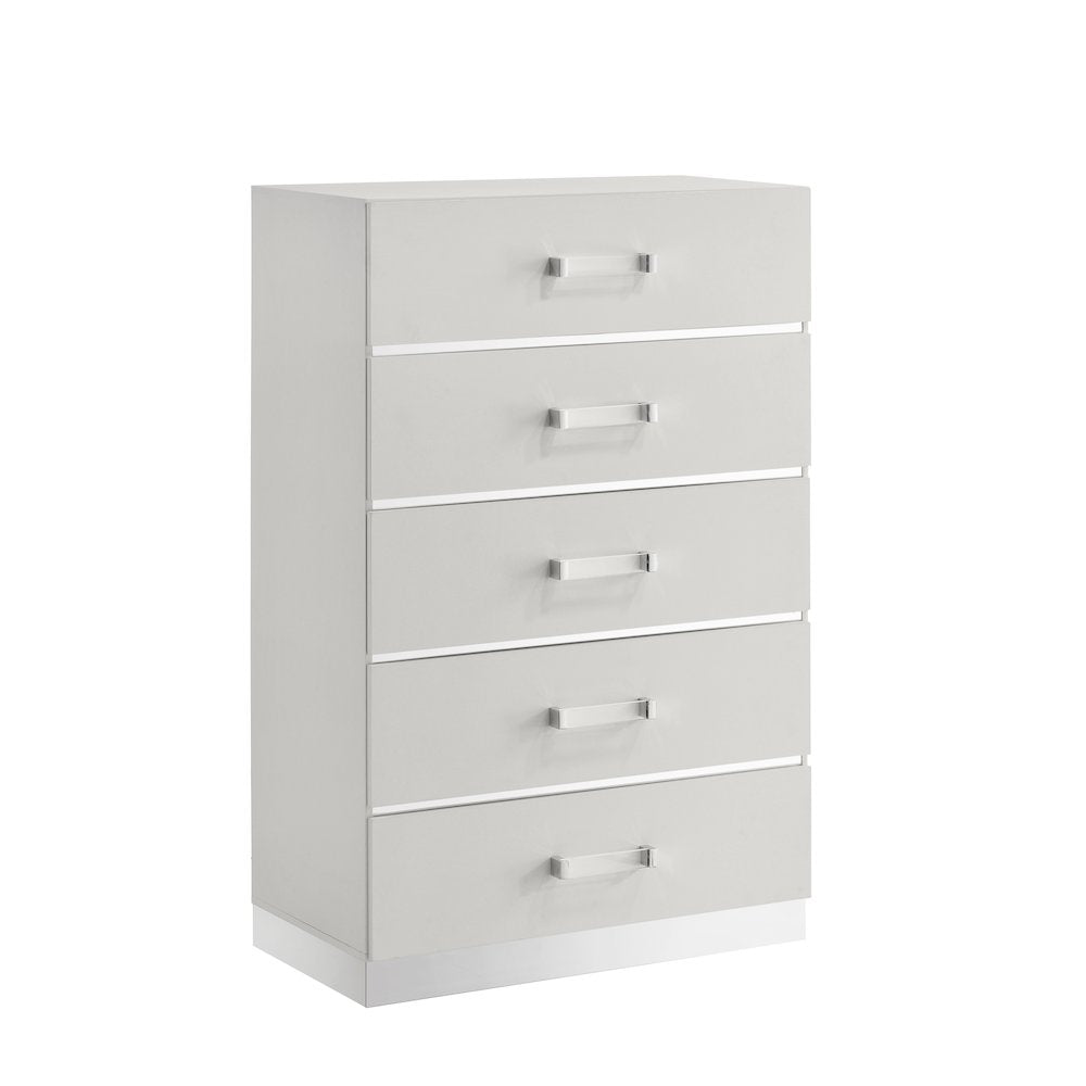 Europa 8-Piece Wood King Bedroom Set (B/Dr/Mr/Ch/2Ns with Panels), White