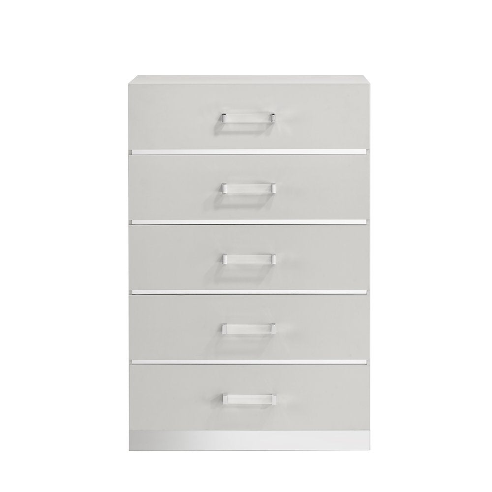 Europa 8-Piece Wood King Bedroom Set (B/Dr/Mr/Ch/2Ns with Panels), White