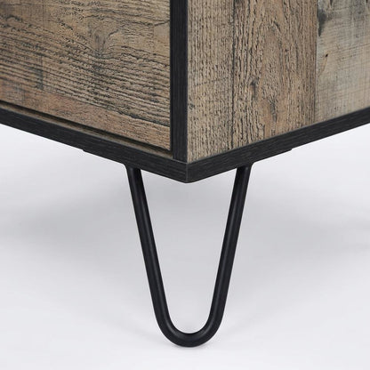 Rustic Nightstand with Black Legs and Full Extension Drawer Glide