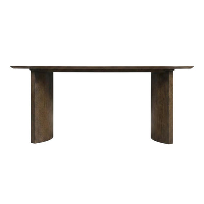Solid Wood Oval Dining Table for 6 in Brown, Elegant Kitchen & Dining Room Table