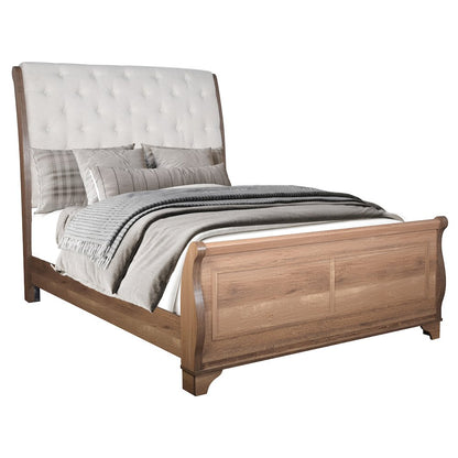 Coventry Hall 4Pc Wood Queen Bedroom Set, Nightstand in Pecan