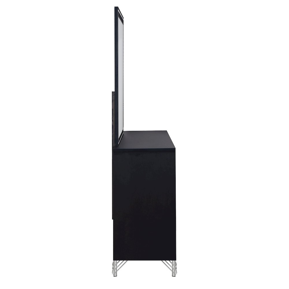 Ava 5-Pc Wood Queen Bedroom Set with Ns in Ebony Black