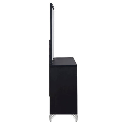Ava 5-Pc Wood Queen Bedroom Set with Ns in Ebony Black