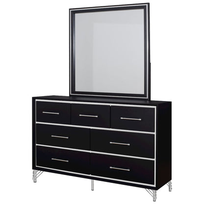 Ava 5-Pc Wood Queen Bedroom Set with Ns in Ebony Black