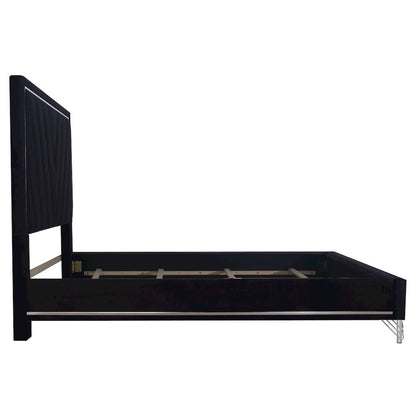 Ava 5-Pc Wood Queen Bedroom Set with Ns in Ebony Black