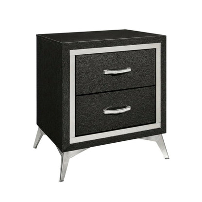 Black Bedroom Nightstand with Sleek Design and Ample Storage
