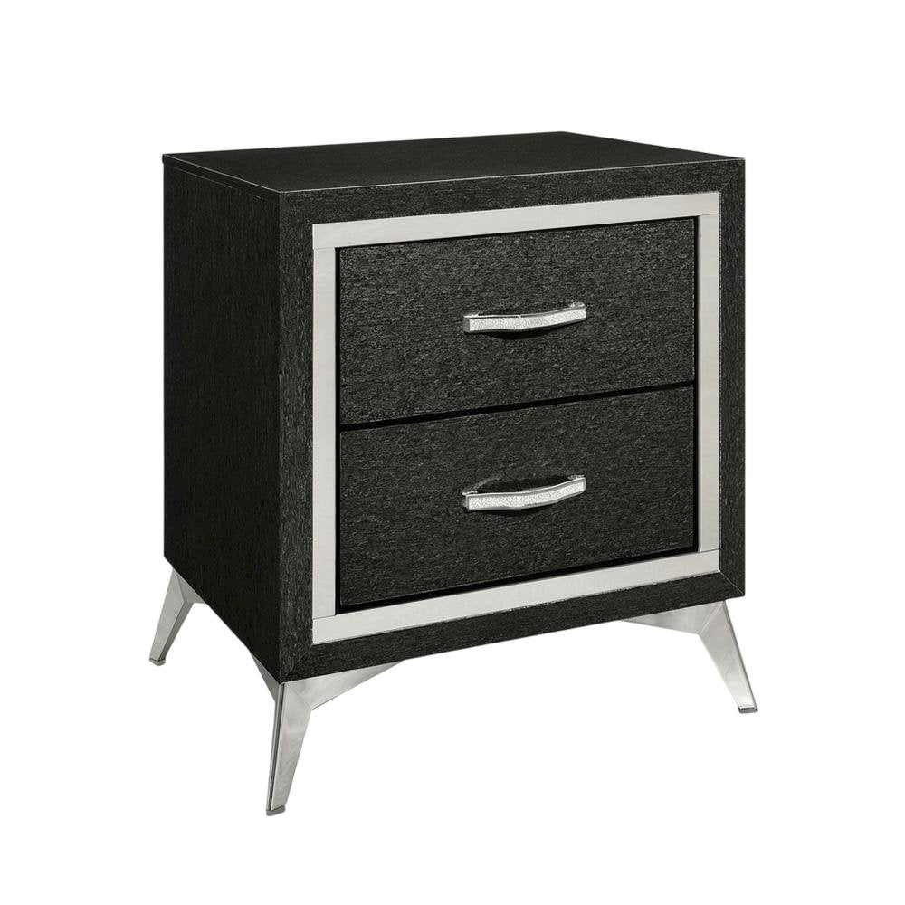 Black Bedroom Nightstand with Sleek Design and Ample Storage