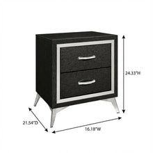 Black Bedroom Nightstand with Sleek Design and Ample Storage