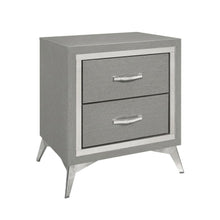 Gray Bedroom Nightstand with Full Extension Drawer Glides and Modern Design