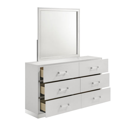Europa 8-Piece Wood King Bedroom Set (B/Dr/Mr/Ch/2Ns with Panels), White