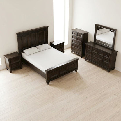 Wood Queen Bedroom Furniture Set with Dresser, Mirror, Chest, Nightstands