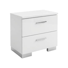 White Solid Wood Nightstand with 2 Drawers for Bedroom Decor