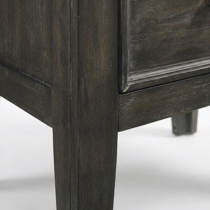 Wood Nightstand with 2 Drawers in Nutmeg for Bedroom Storage