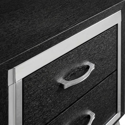 Black Bedroom Nightstand with Sleek Design and Ample Storage