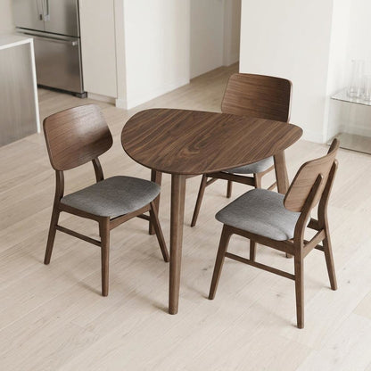 Dark Gray & Walnut 3-Piece Corner Table Set with Modern Design