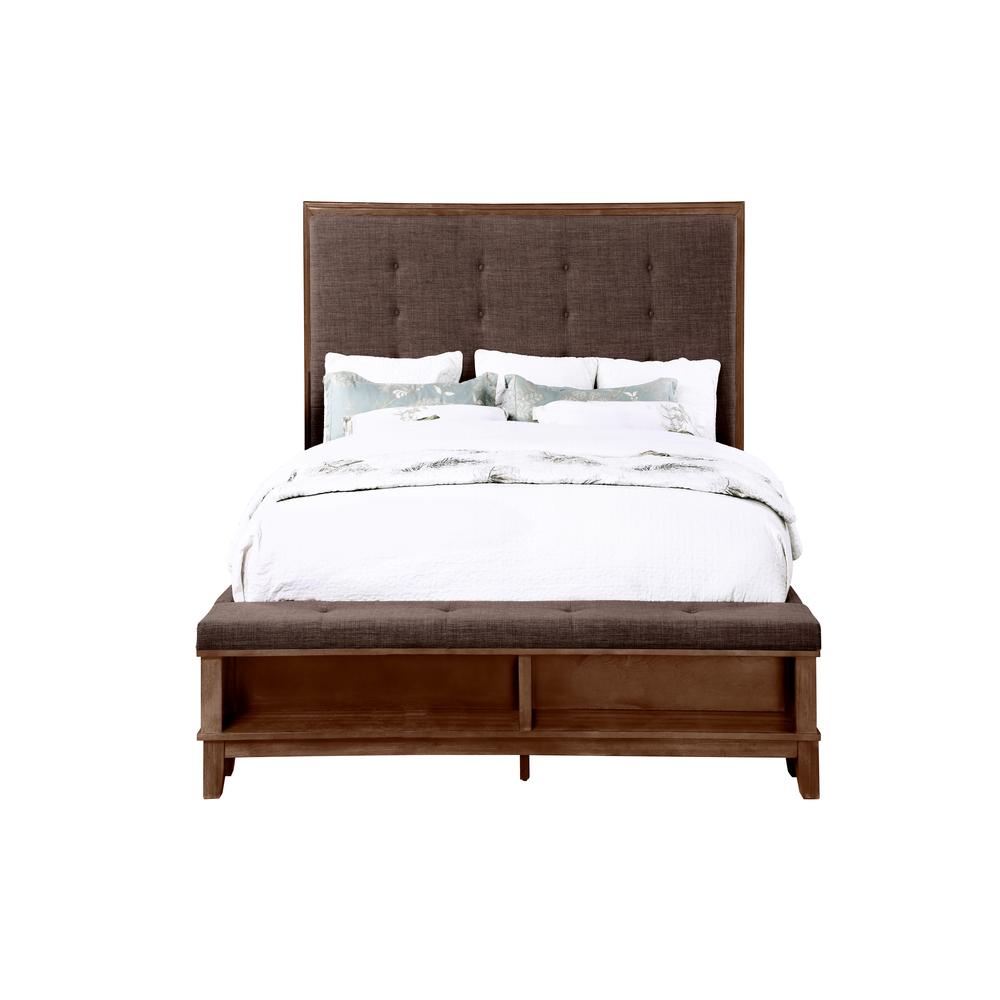 Cagney 4-Piece Queen Wood Bedroom Set with Nightstand in Chestnut