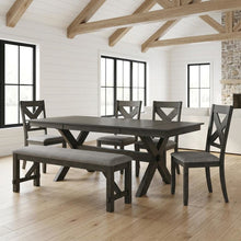 Solid Wood Dining Table Set with Chairs and Bench for Dining Room, Brown