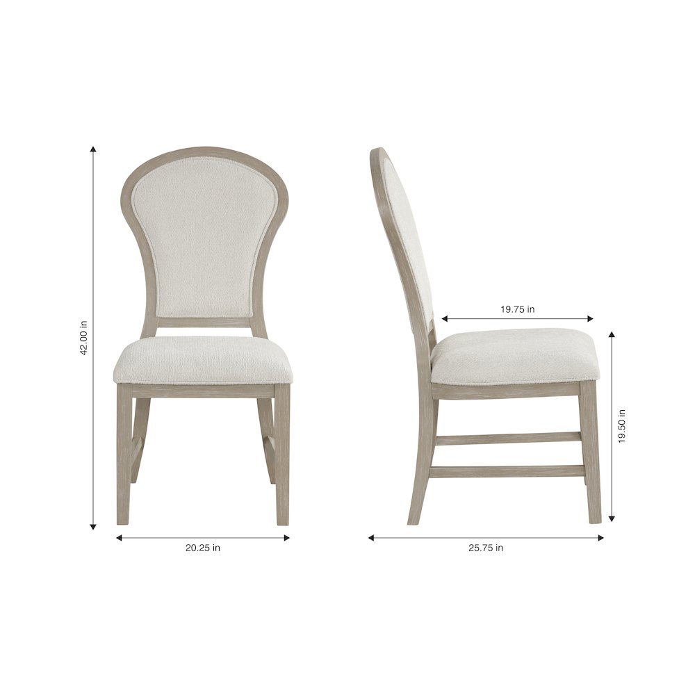 Gwendolyn 7-Pc Wood Oval Dining Set with 6-Chair in Taupe