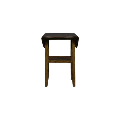 Brown 3-Piece Counter Drop Leaf Table Set, Small Space Friendly