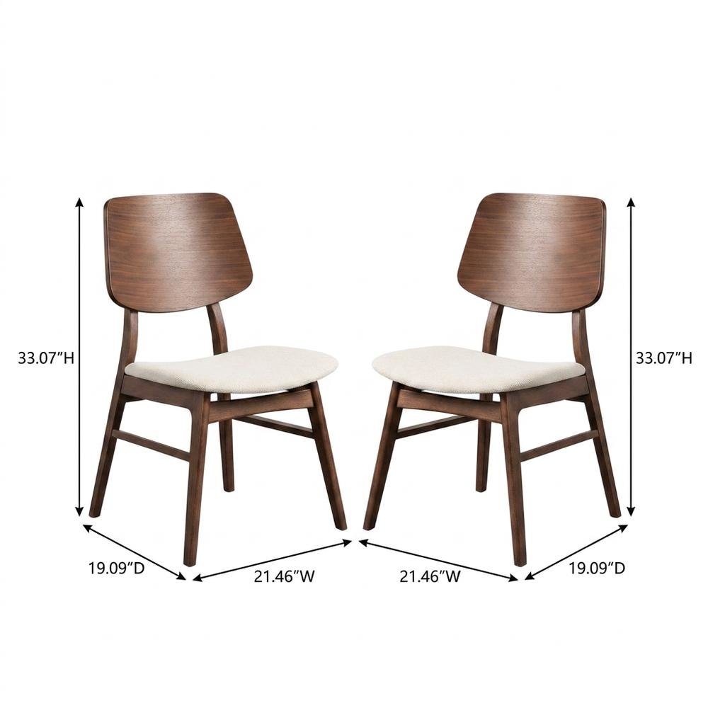 Solid Wood Walnut Dining Chairs for Kitchen and Dining Room Table, Set of 6