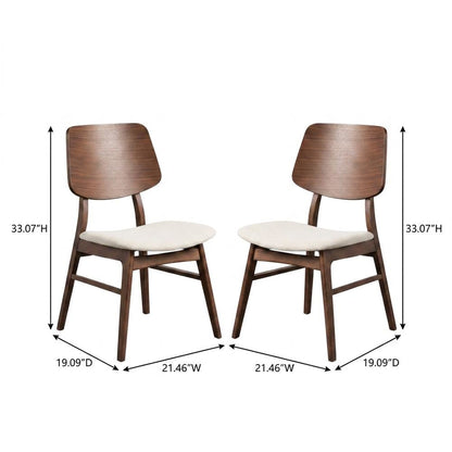 Solid Wood Walnut Dining Chairs for Kitchen and Dining Room Table, Set of 6