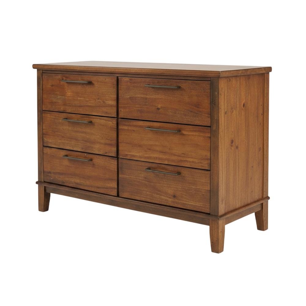 Solid Wood Bedroom Furniture Set with 6-Drawer Dresser and Nightstands