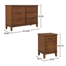 Solid Wood Bedroom Furniture Set with 6-Drawer Dresser and Nightstands