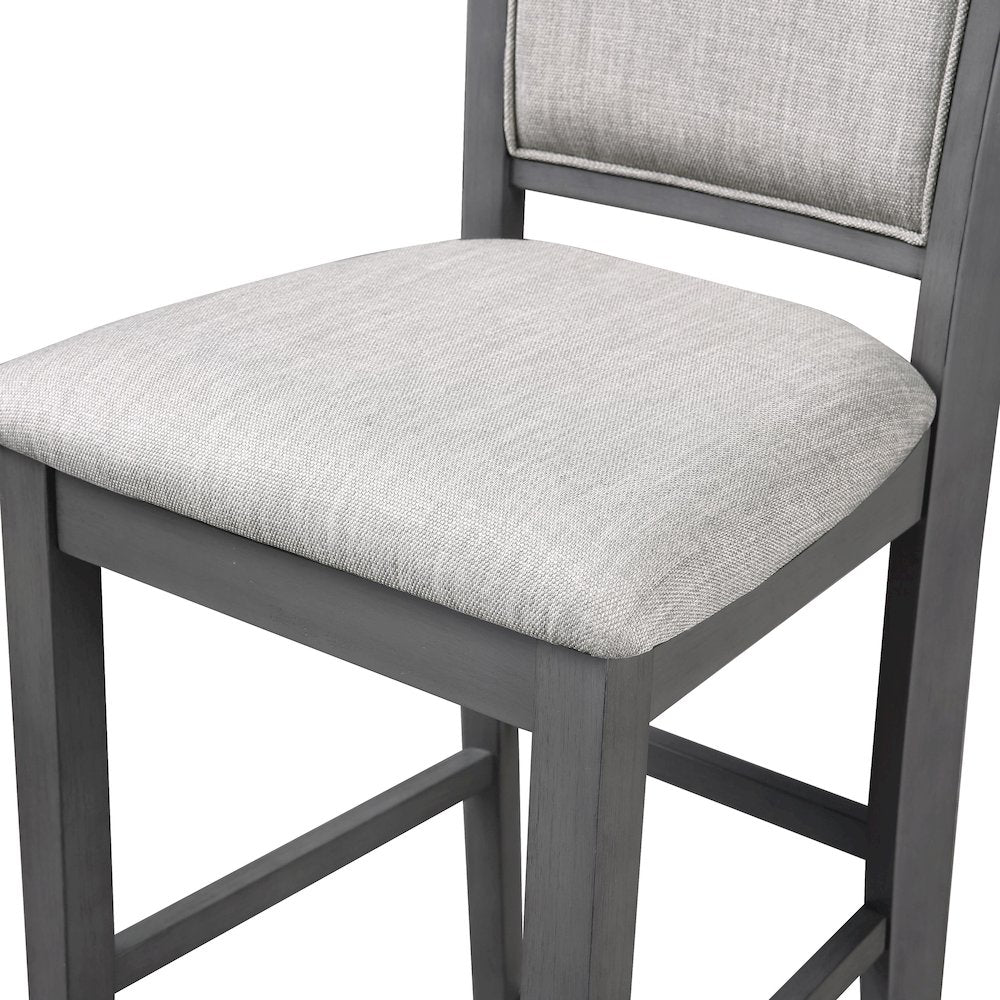 Amy Wood Counter Chair in Gray (Set of 6)