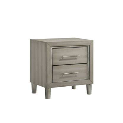 New Classic Furniture Lennox 4Pc Wood King Bedroom Set w Nightstand in Gray