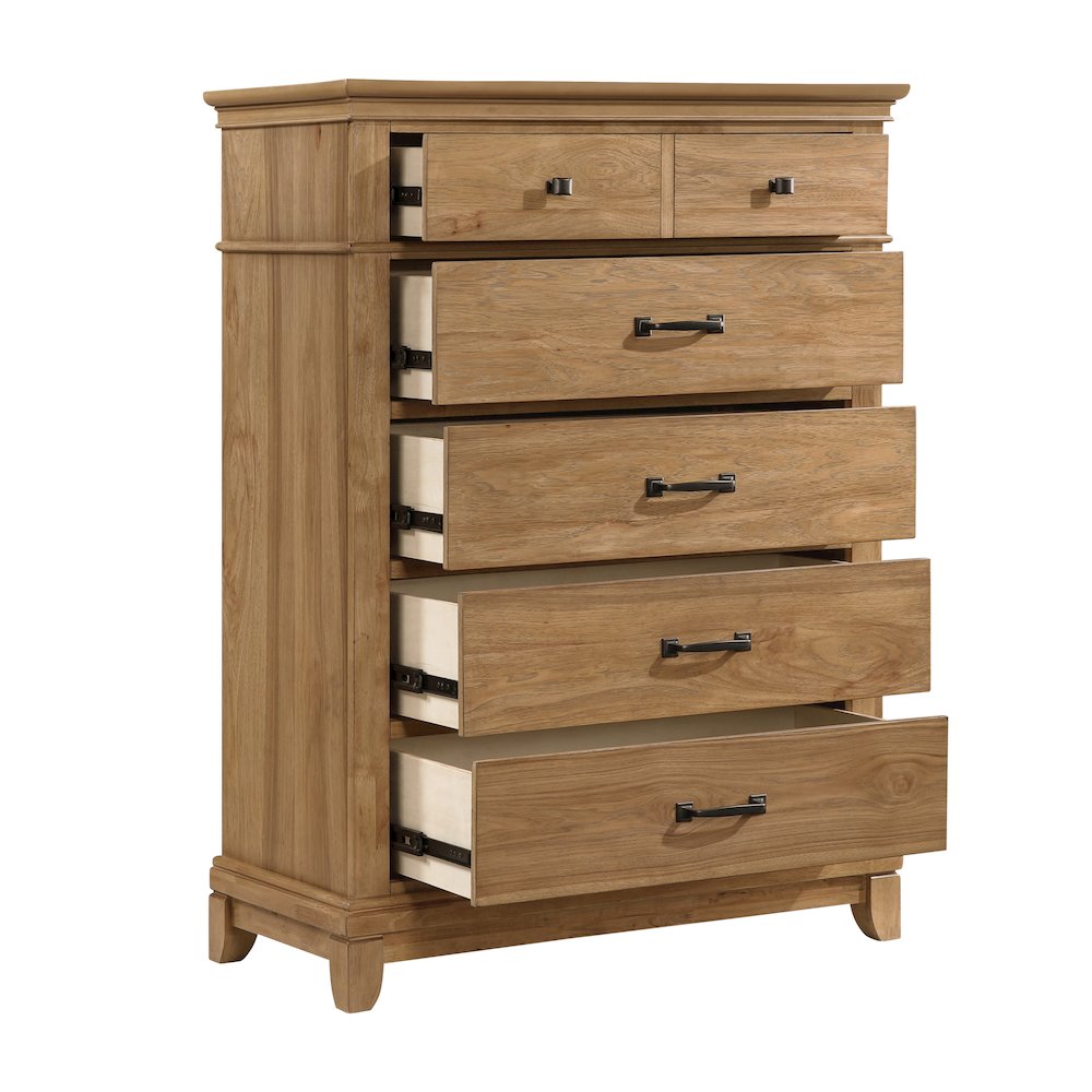 Sunstone 4-Pc Wood King Bedroom Set with Chest in Honey