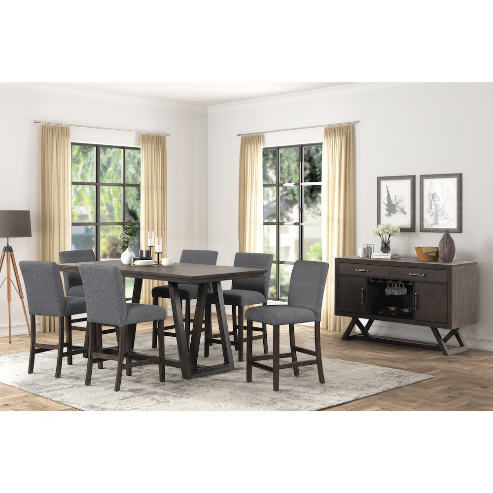 High Line Upholstered Counter Chair (Set of 2), Gray