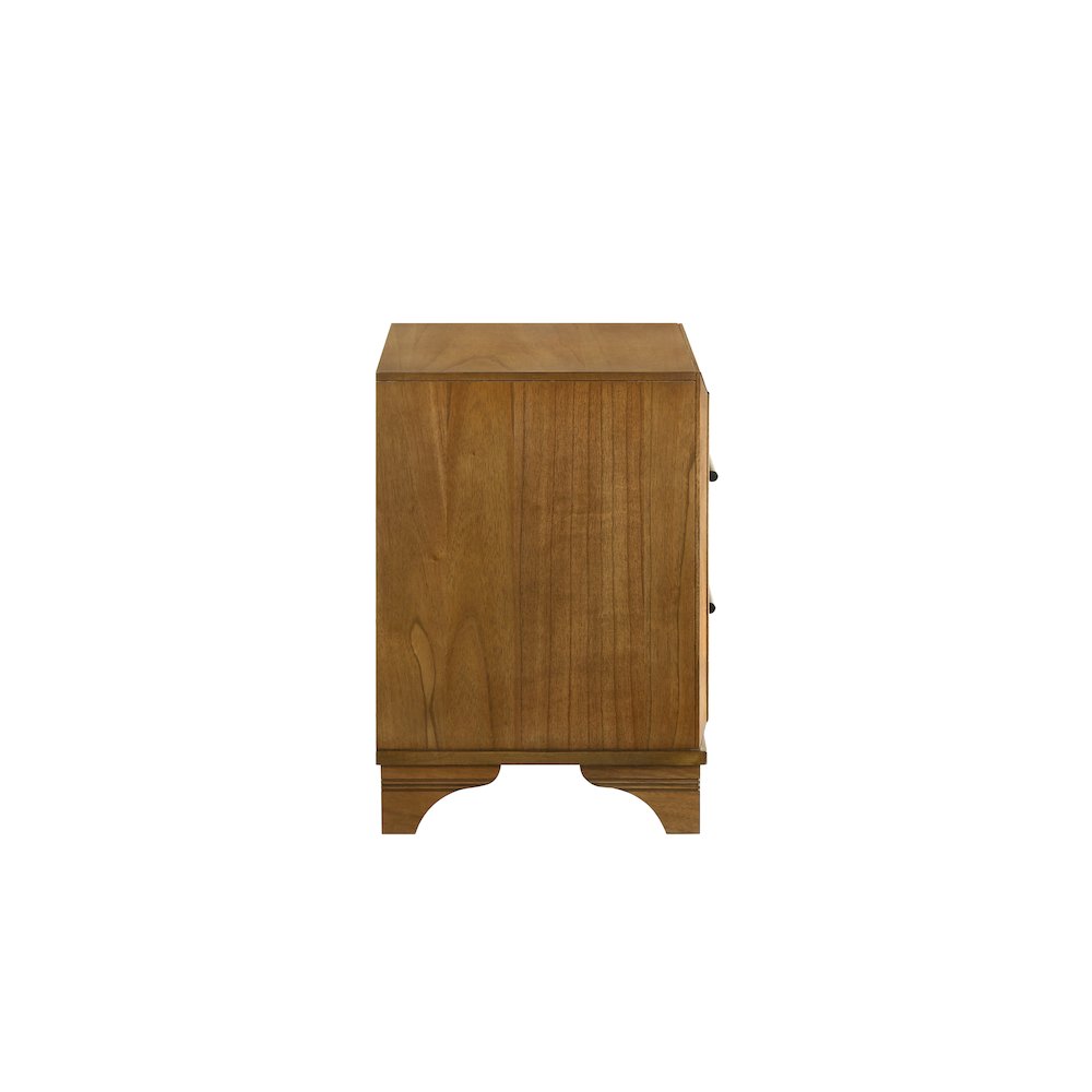 Talcott 4Pc Wood King Bedroom Set, Nightstand in Honey/Brown