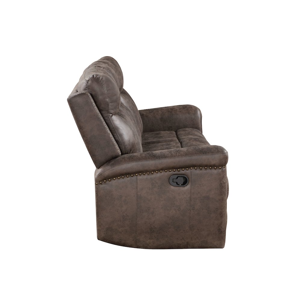 Quade 2-Piece Fabric Upholstered Manual Sofa And Loveseat Set, Mocha Brown