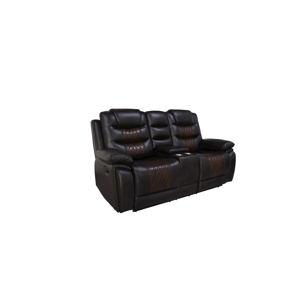 Nikko 2-Piece Faux Leather Manual Living Room Set, Brown