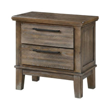 Vintage Brown Solid Wood 2-Drawer Nightstand with Classic Design