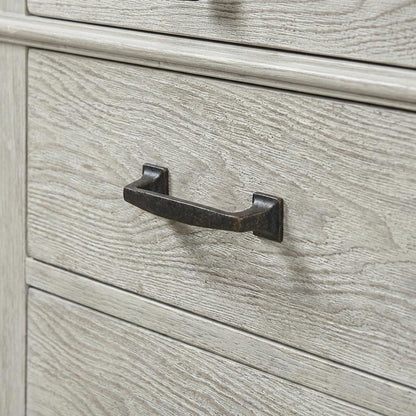 Gray Wood Nightstand with 3 Drawers and Modern Design for Bedroom Storage