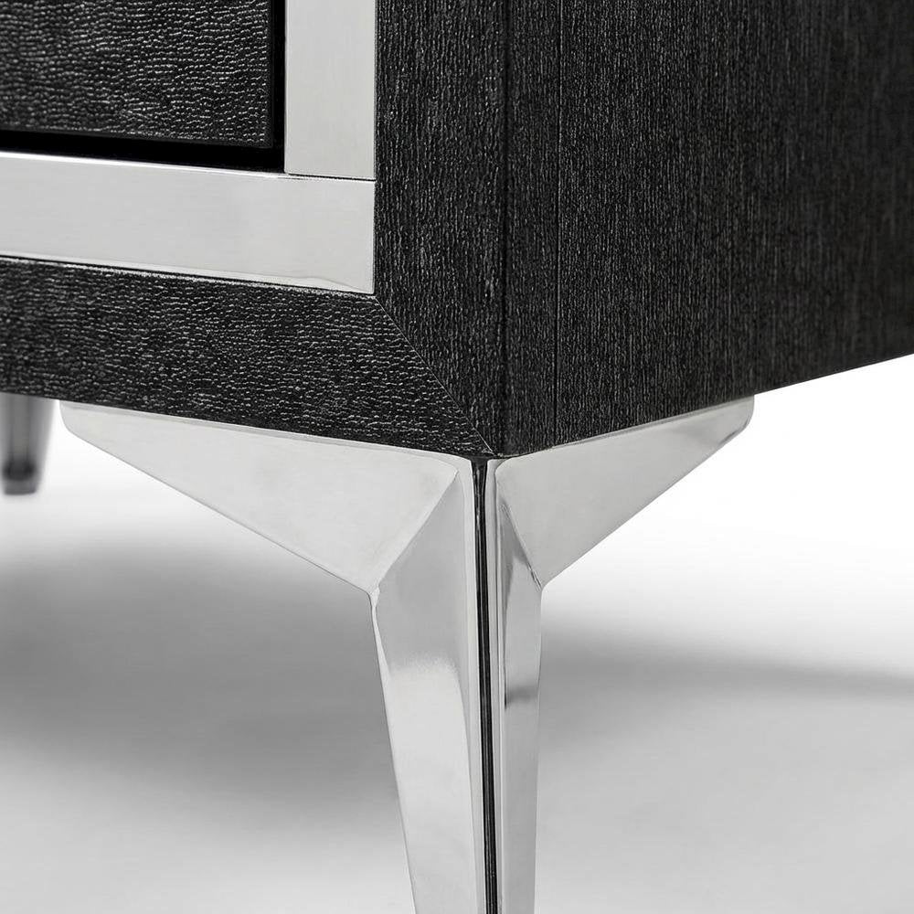 Black Bedroom Nightstand with Sleek Design and Ample Storage