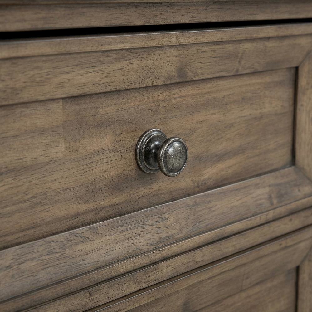 Vintage Mocha Wood Nightstand with 2 Drawers and Rectangular Shape