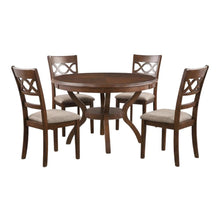Round Dining Table Set for 4 – Cherry Wood Kitchen Table with Chairs
