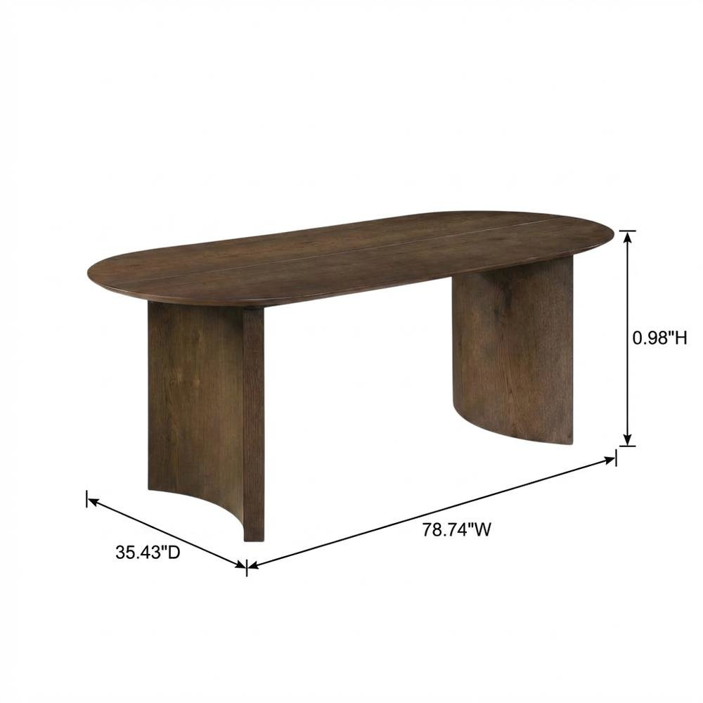 Solid Wood Oval Dining Table for 6 in Brown, Elegant Kitchen & Dining Room Table