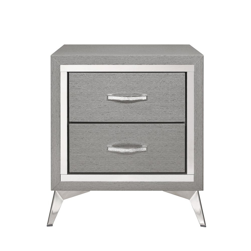 Huxley Wood Nightstand in Gray (Set of 2)
