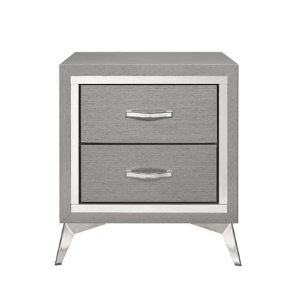 Huxley Wood Nightstand in Gray (Set of 2)