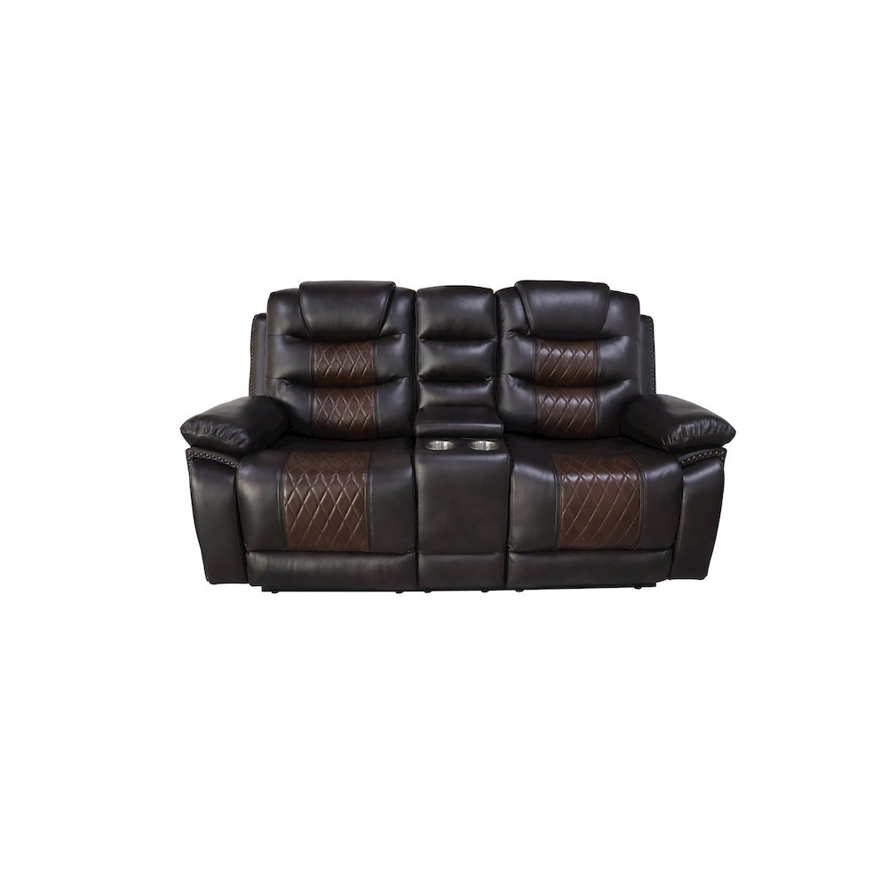 Nikko 2-Piece Faux Leather Manual Living Room Set, Brown