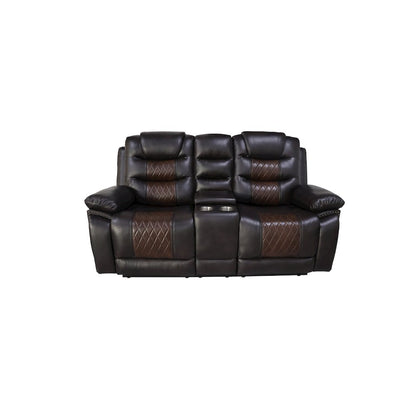 Nikko 2-Piece Faux Leather Manual Living Room Set, Brown