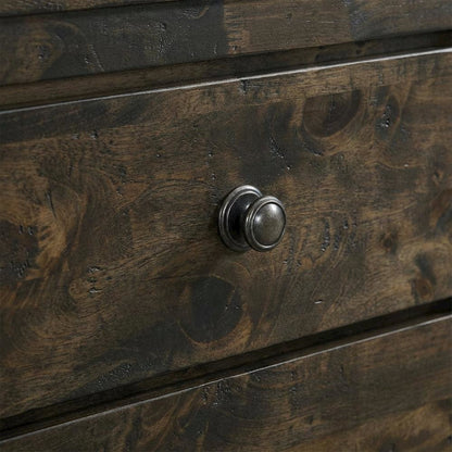 Rustic Gray Solid Wood Nightstand with Classic Design for Bedroom